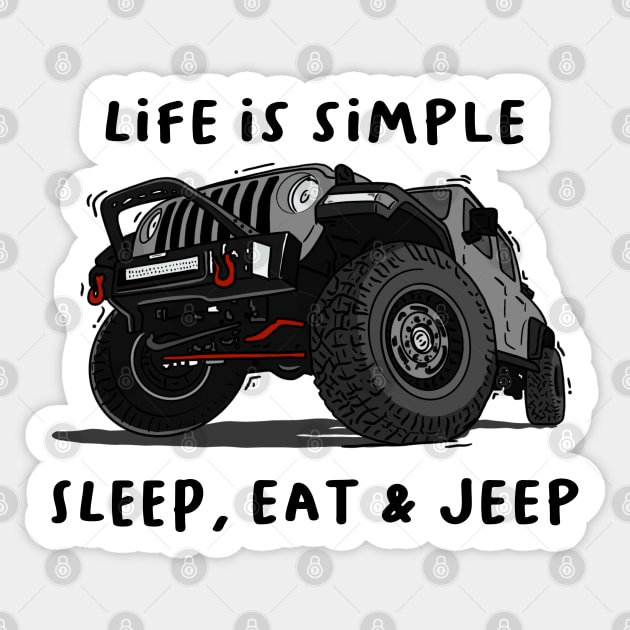 American Jeep Grey Sticker by 4x4 Sketch